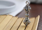 Spiritual Abacus ⚡ 925 Silver Tibetan Dorje Pendant Solid Sterling Vajra Amulet