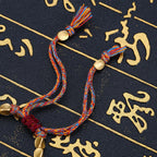 Spiritual Abacus Handmade Tibetan Copper Bead Bracelet – Adjustable Braided Rope Bracelet for Men & Women, Boho Vintage Jewelry Gift