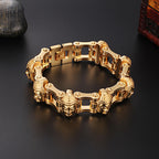 Spiritual Abacus Titanium Gold Buddha Bike Chain Bracelet for Men