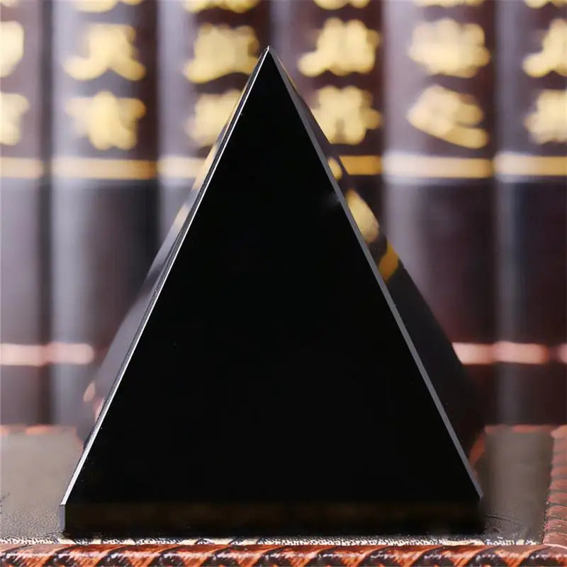 🖤 Spiritual Abacus Black Obsidian Pyramid – Spirit Energy & Protection Crystal for Home