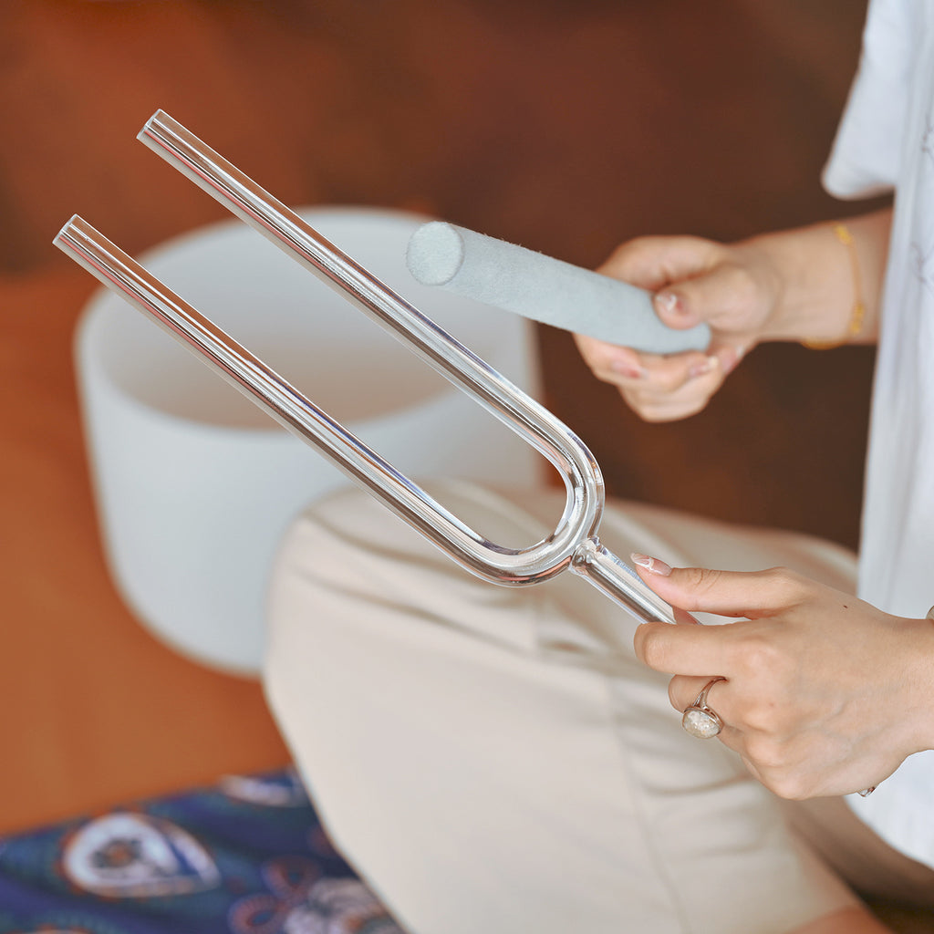 Spiritual Abacus™ Transparent Sound Therapy Tuning Fork – Handheld Meditation & Yoga Healing Instrument
