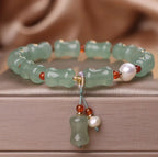 Spiritual Abacus Green Mori Style Natural Green Aventurine Bamboo Jade Bracelet