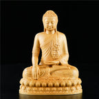 Spiritual Abacus – Thai Hand-Carved Wooden Meditating Buddha With Lotus Base – Zen Altar Figurine for Home, Office & Sacred Spaces