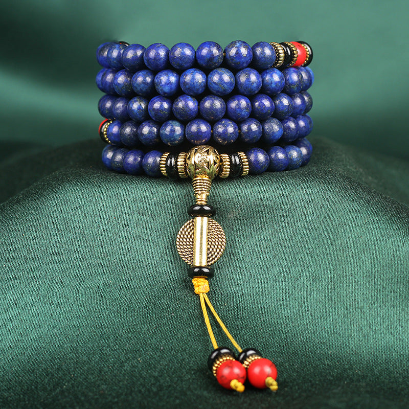 Spiritual Abacus Natural 5A Imperial Lapis Lazuli 108 Beads Bracelet | Healing Crystal Mala