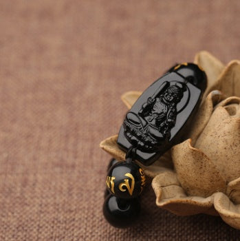 Spiritual Abacus™ Obsidian Buddha Bracelet – Grounding & Mindfulness Beaded Jewelry