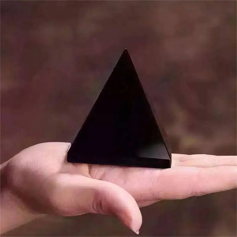 🖤 Spiritual Abacus Black Obsidian Pyramid – Spirit Energy & Protection Crystal for Home
