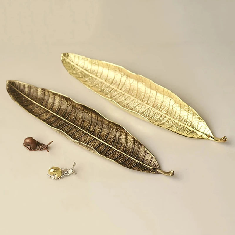 Spiritual Abacus Long Leaf Incense Holder – Elegant Ash Catcher Censer for Meditation, Yoga & Home Decor