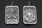 Spiritual Abacus Retro Thai Silver Square Natal Buddha Pendant