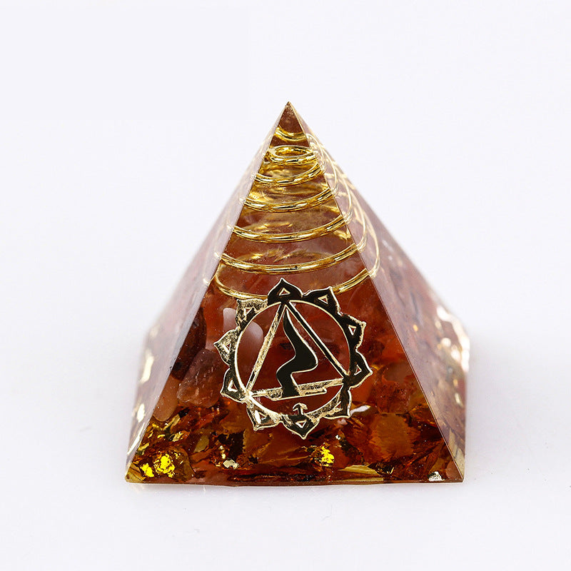 Spiritual Abacus Natural Crystal Gravel Pyramid Epoxy Decoration