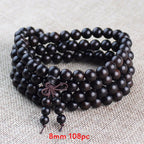 🧘‍♂️ Spiritual Abacus Natural Ebony Wood Mala Bracelet – Buddhist Meditation & Prayer Beads