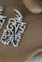 Spiritual Abacus 999 Pure Silver Tibetan Pendant – OM Mani Padme Hum Mantra Amulet for Protection & Good Luck