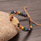 Spiritual Abacus™ Colorful Tiger Eye 7-Chakra OM Bracelet – Energy Harmony Meditation Jewelry