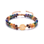 Spiritual Abacus™ Colorful Tiger Eye 7-Chakra OM Bracelet – Energy Harmony Meditation Jewelry