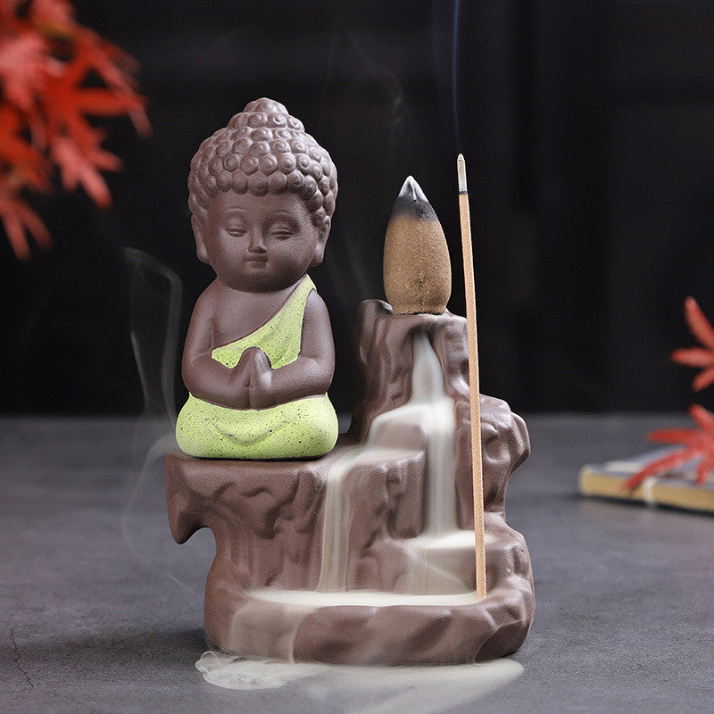 Spiritual Abacus Zen Maitreya Little Monk Backflow Incense Burner