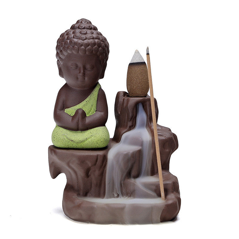 Spiritual Abacus Zen Maitreya Little Monk Backflow Incense Burner