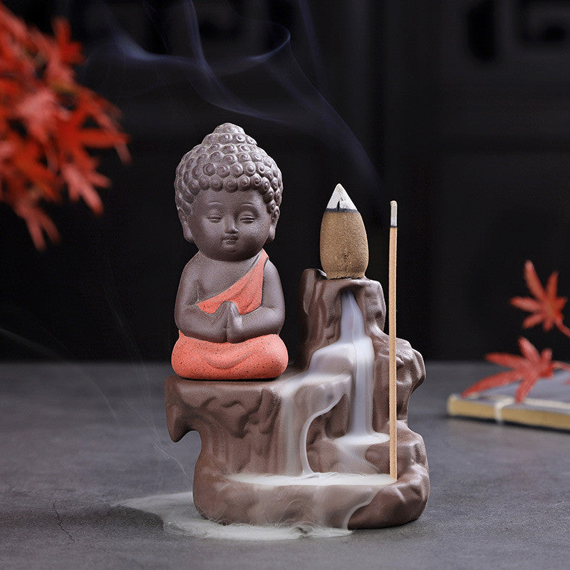 Spiritual Abacus Zen Maitreya Little Monk Backflow Incense Burner