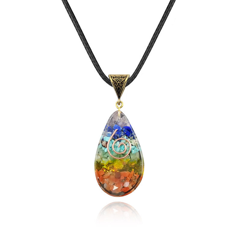 Spiritual Abacus™ Natural Crystal Orgone Seven-Chakra Pendant