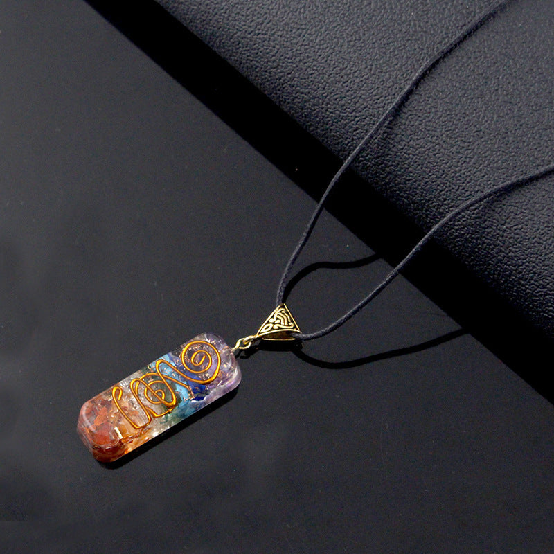 Spiritual Abacus™ Natural Crystal Orgone Seven-Chakra Pendant
