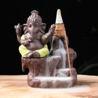 Spiritual Abacus Ganesha Backflow Incense Burner – Ceramic Waterfall Aromatherapy Censer for Zen Decor & Meditation Spaces