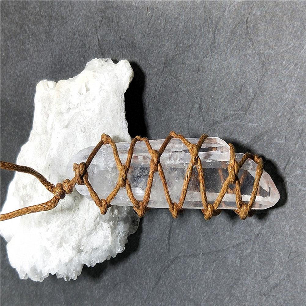 Spiritual Abacus White Crystal Pillar Pendant Necklace | Natural Healing Stone Jewelry
