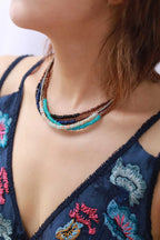 🌼 Spiritual Abacus Boho Seed Bead Choker – Vintage-Inspired Beaded Necklace for Women