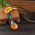 Spiritual Abacus™ Retro Buddha Beads Sweater Chain – Long Boho Meditation Necklace