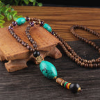 Spiritual Abacus™ Retro Buddha Beads Sweater Chain – Long Boho Meditation Necklace