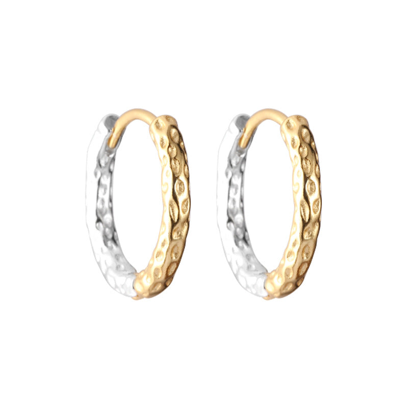 Spiritual Abacus 925 Sterling Silver Gold & Silver Two-Tone Circle Ear Clips for Women