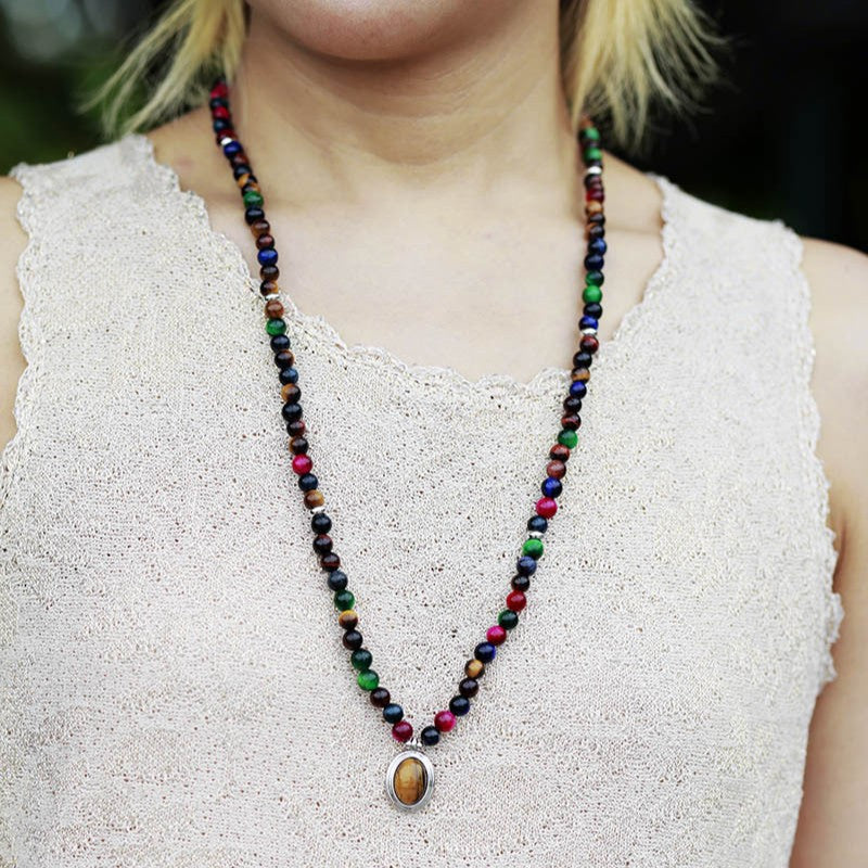 Spiritual Abacus™ 6mm Tiger Eye 108 Bead Necklace & Bracelet – Natural Stone Mala for Meditation & Mindfulness