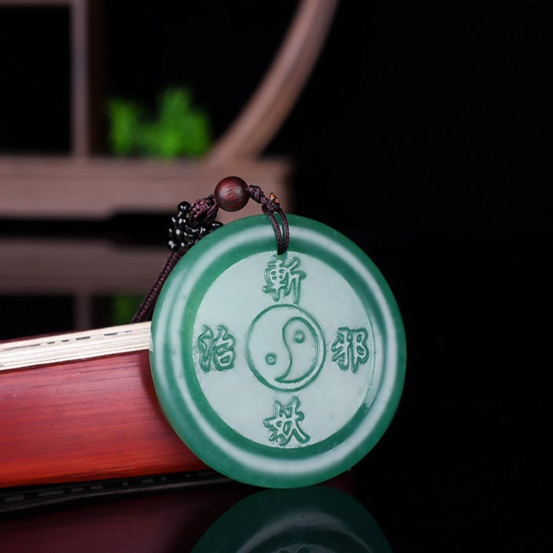 Spiritual Abacus Brazil Green Aventurine Yulin Jade Pendant (Unisex)