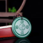 Spiritual Abacus Brazil Green Aventurine Yulin Jade Pendant (Unisex)