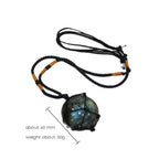 Spiritual Abacus Natural Feldspar Moonstone Net Pendant Necklace with Blue Light