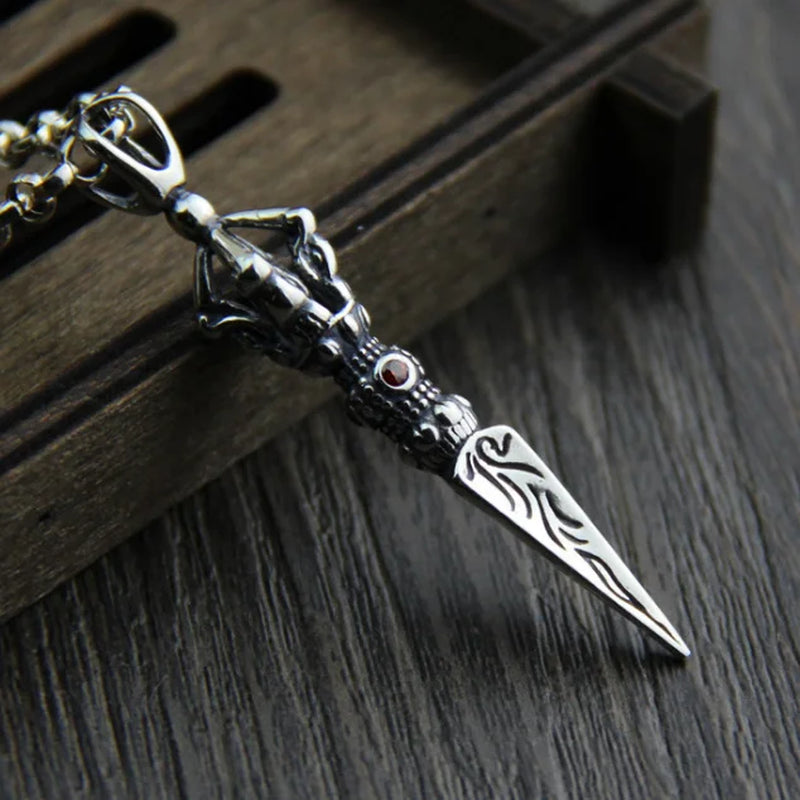 Spiritual Abacus👑 S925 Sterling Silver Retro Crown Vajra Pendant