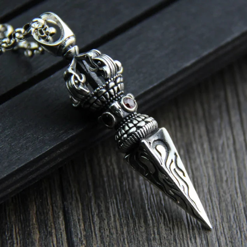 Spiritual Abacus👑 S925 Sterling Silver Retro Crown Vajra Pendant