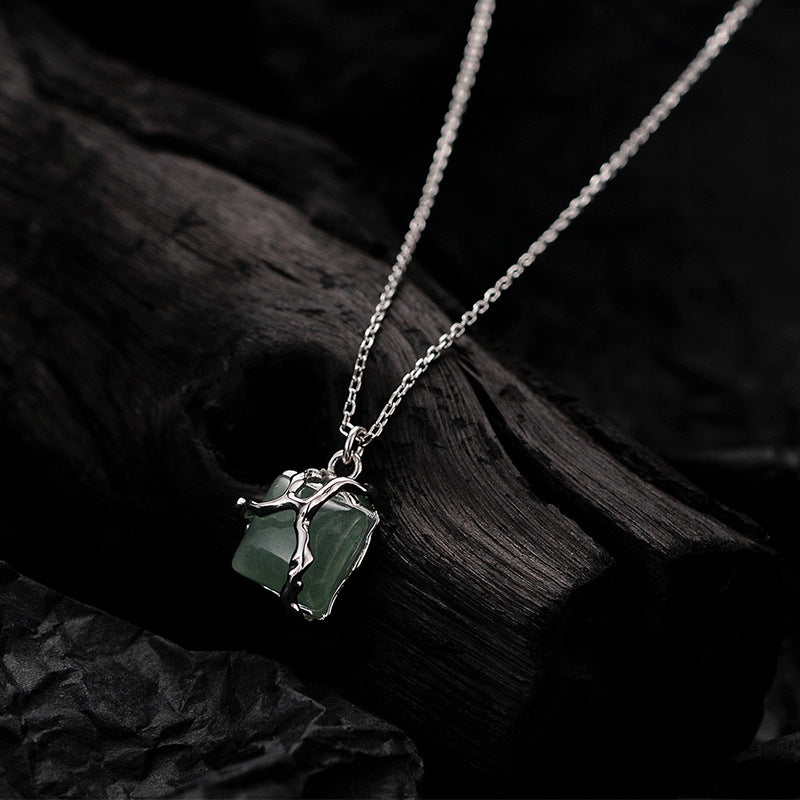 Spiritual Abacus Style Square Bead Green Aventurine Pendant