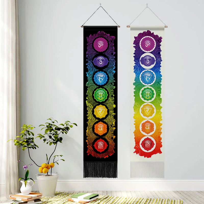 🧘‍♂️ Seven Chakra Wall Tapestry – Mandala Yoga & Meditation Wall Hanging Spiritual Room Décor for Energy Alignment & Mindful Living by Spiritual Abacus