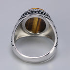 🐅 Spiritual Abacus 925 Sterling Silver Turkish Tiger Eye Ring – Solid Men’s Vintage S925 Jewelry