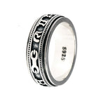 🔄 Spiritual Abacus 925 Sterling Silver Spinner Ring – Rotatable Om Mani Padme Hum Mantra Ring 