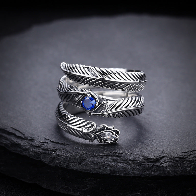 Spiritual Abacus Retro 925 Sterling Silver Leaf Ring