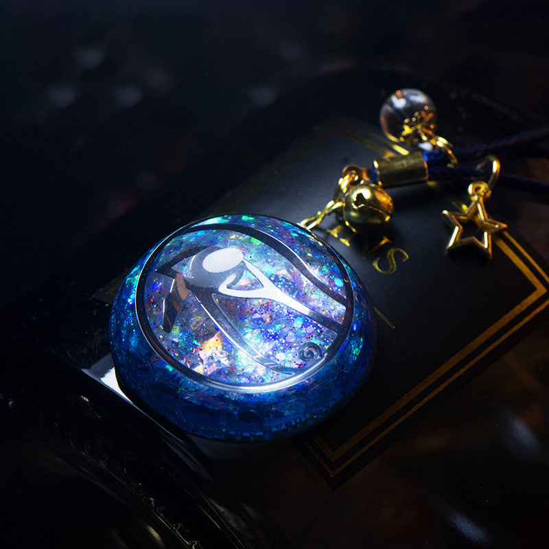 Spiritual Abacus™ Mandala Meditation Pendant – Blue Crystal Necklace & Car Keychain