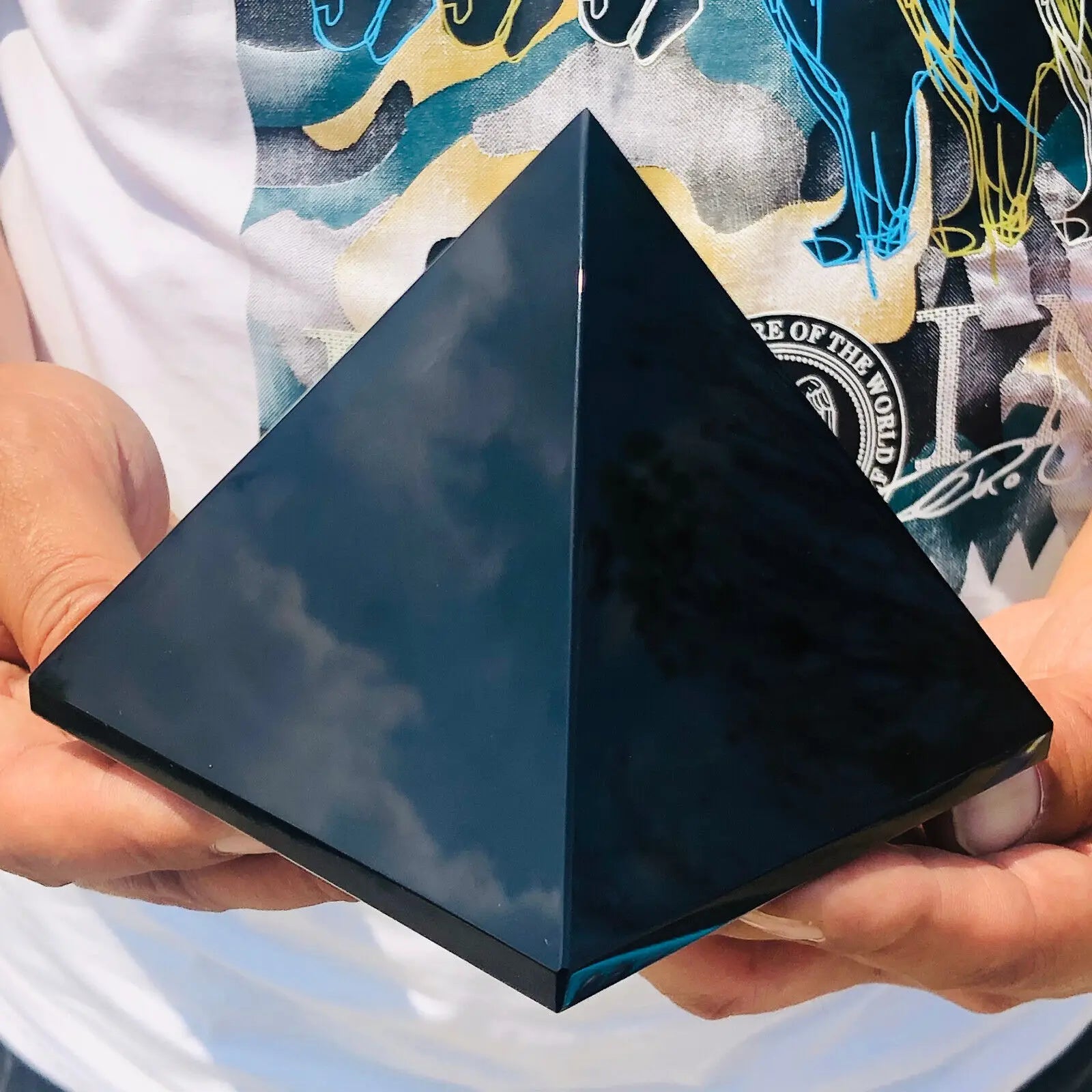 Spiritual Abacus Black Tourmaline Pyramid