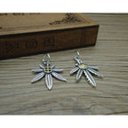 Spiritual Abacus 925 Sterling Silver Thai Silver Gold-Dotted Feather Pendant