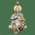 Spiritual Abacus Silver-Plated Zodiac Buddha Avalokitesvara Pendant Necklace