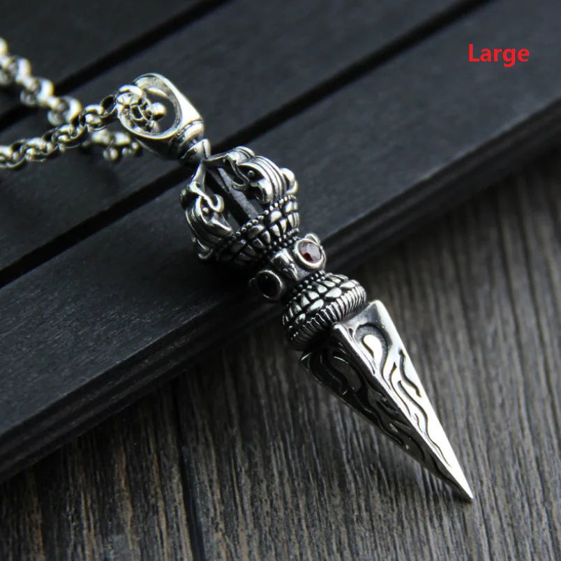 Spiritual Abacus👑 S925 Sterling Silver Retro Crown Vajra Pendant