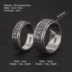 Spiritual Abacus 925 Sterling Silver Tibetan Spinner Ring – Om Mani Padme Hum Mantra for Men