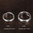 Genuine Sterling Silver 999 Hammer Pattern Men'S and Women'S Rings Six-Character Mantra Simple Jewelry