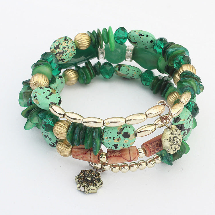 Spiritual Abacus™ Natural Pine Agate Beaded Wrap Bracelet