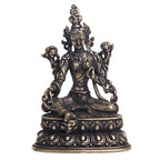 Spiritual Abacus Brass Antique Green Tara Buddha Statue Decoration