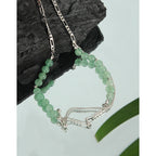 Spiritual Abacus Natural Green Aventurine Clavicle Chain Necklace for Women