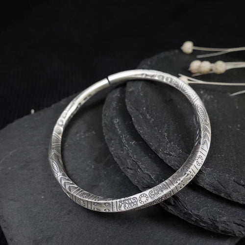 Spiritual Abacus Möbius Ring Sterling Silver Bracelet
